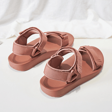 Load image into Gallery viewer, Light Pink And Black Flatform Sandals